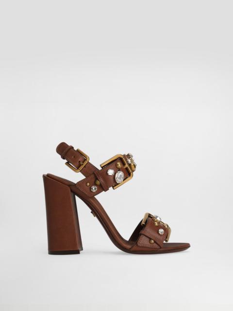 Cowhide keira sandals with embellishements
