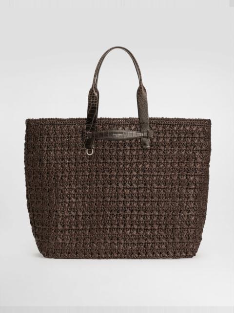Raffia crochet shopper