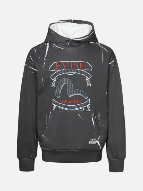 OVERDYE SEAGULL AND LOGO PRINT RELAX FIT HOODIE
