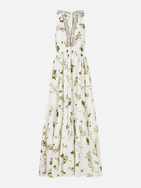 RUFFLE HEM HALTER DRESS