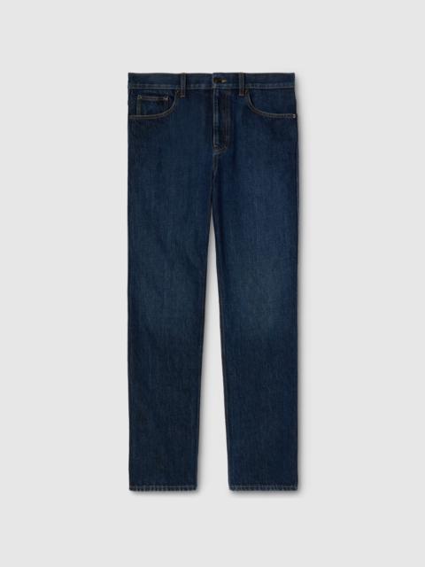 Slim fit cotton denim pant