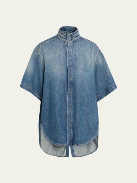 Roberta Short-Sleeve Denim Shirt