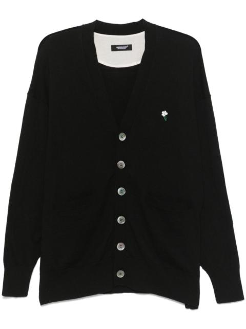 floral-appliqué cardigan