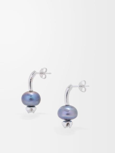 Blueberry earrings in sterling silver and pearl