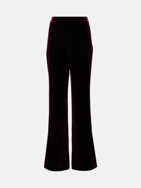 Velvet wide-leg pants
