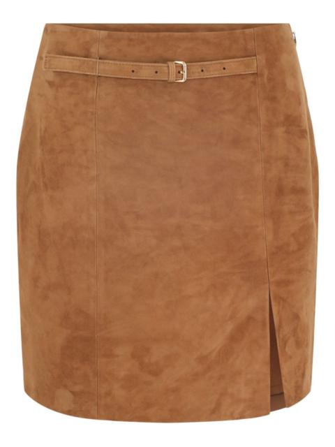 belted suede skirt