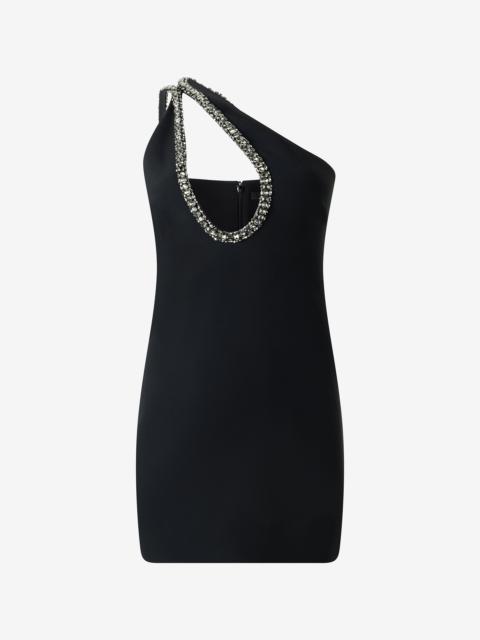Mini Dress With Bejeweled Neckline