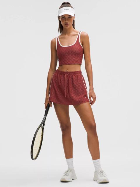 Textured Mesh High-Rise Tennis Skirt