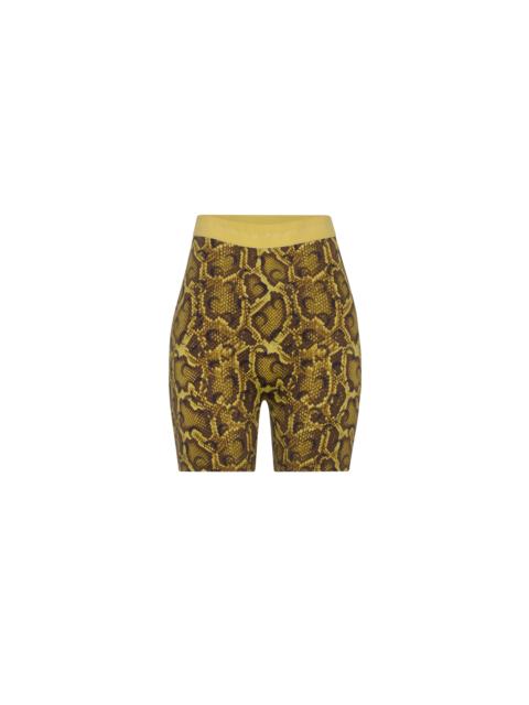 PYTHON PRINTED JERSEY MINI SHORTS