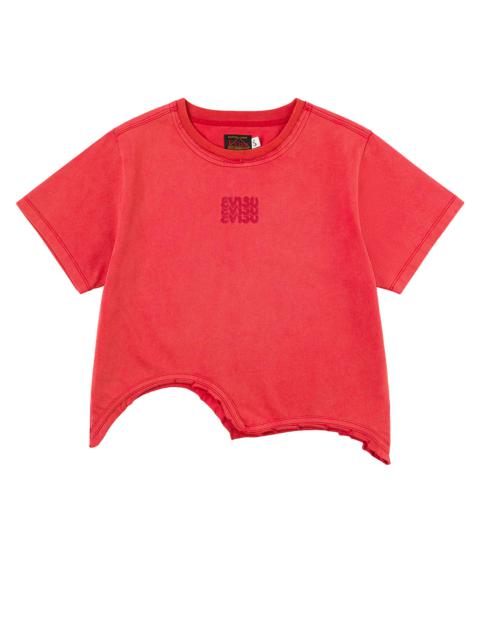 Logo Print and Distressed Detail Fashion Fit T-Shirt