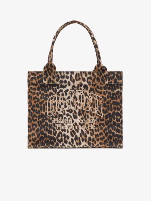 LEOPARD LARGE CANVAS TOTE BAG