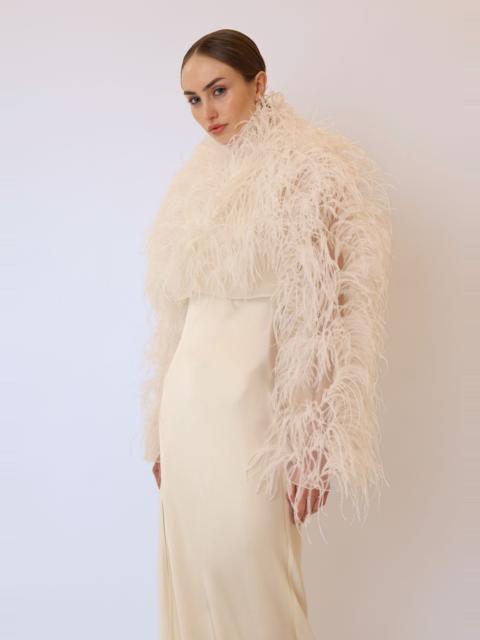 Marbled Feathers Cropped Jacket