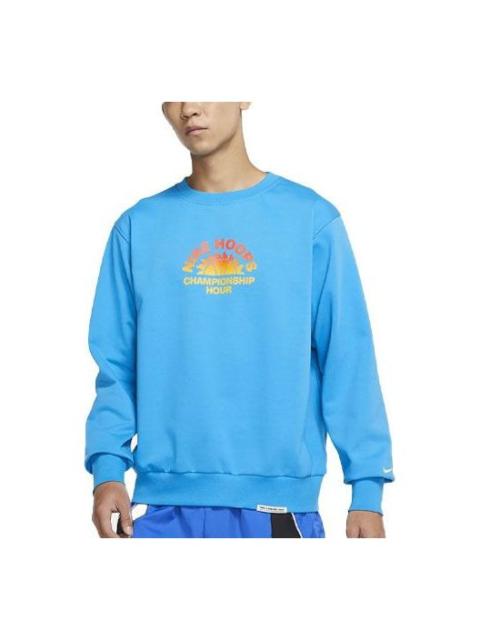 Nike Standard Issue Pattern Printing Loose Round Neck Sports Blue DJ3025-446