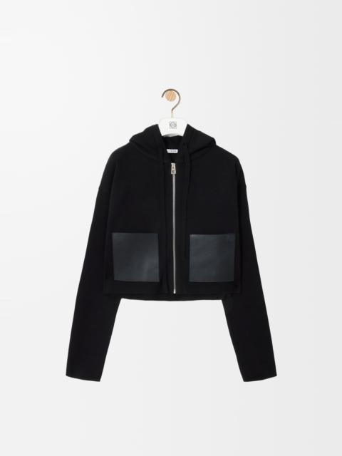 Zip-up hoodie in wool