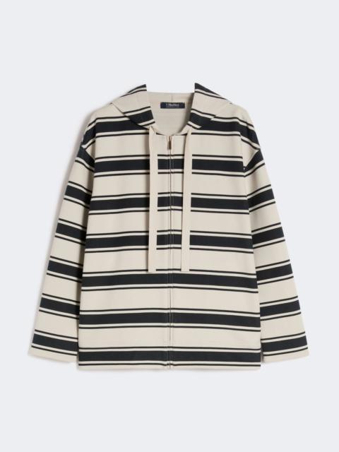 Striped scuba jersey sweatshirt - ULTRAMARINE