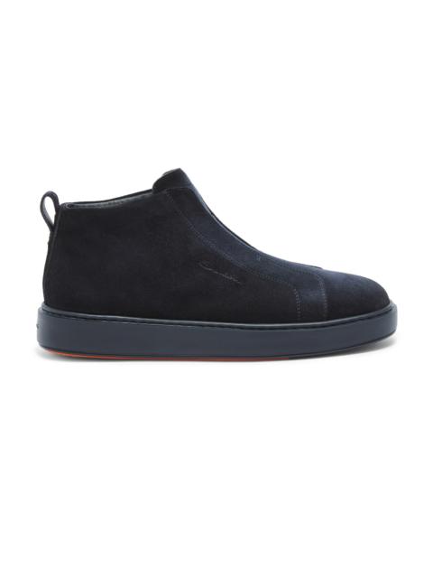 Men's blue suede slip-on sneaker