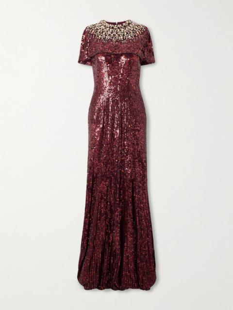 Radiant Sequined Crepe Gown