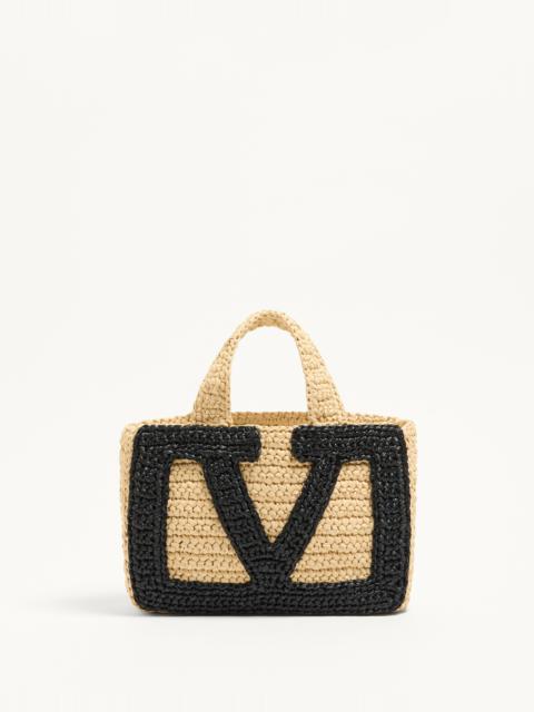 VALENTINO GARAVANI VIVA SUPERSTAR SMALL SHOPPING BAG IN RAFFIA