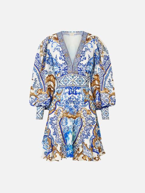 BUTTON FRONT FRILL DRESS