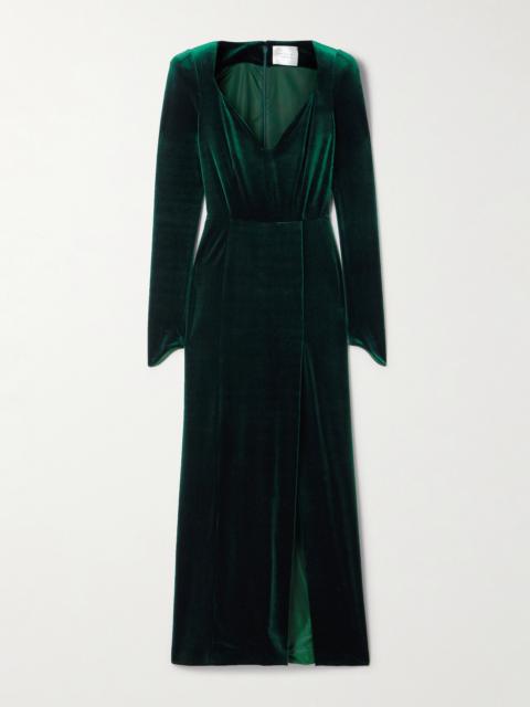Stretch-velvet Gown