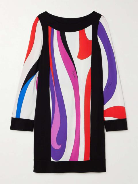 Marmo printed satin mini dress