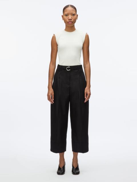 Double Pleat Wide Cropped Pant