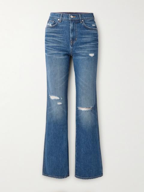 Dylan Distressed High-rise Straight-leg Jeans