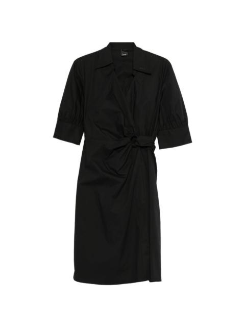 knotted wrap midi dress