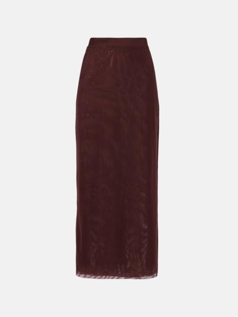 High-rise jersey midi skirt