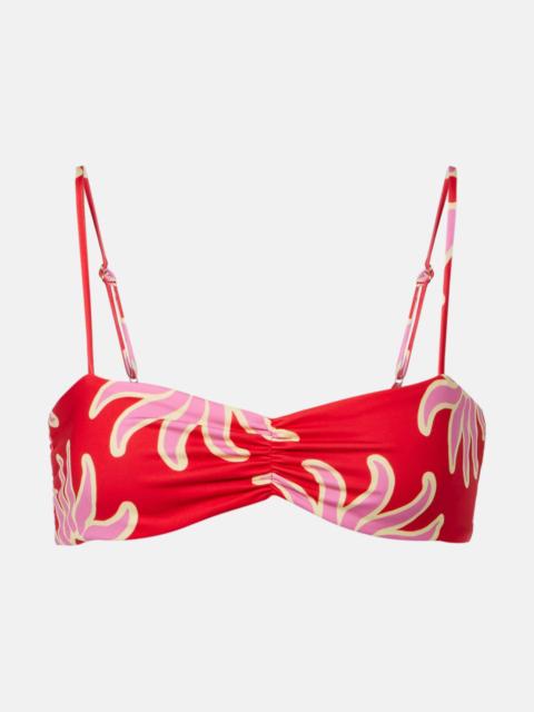Lilo printed ruched bikini top