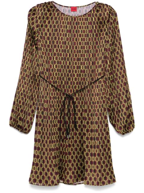 geometric-print pleated dress