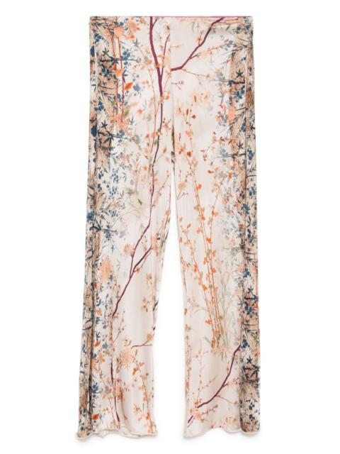 illustration-print trousers