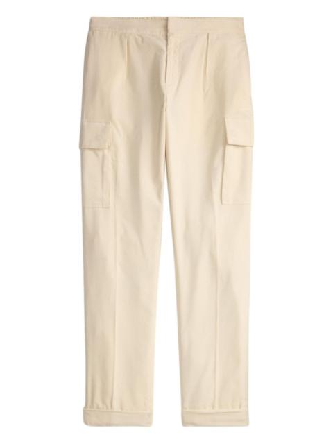 elasticated drawstring pleated trousers