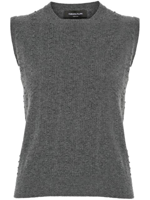 bubble-stitch knitted vest
