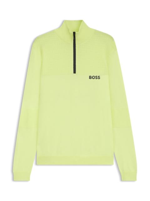 WATER-REPELLENT COTTON SWEATER WITH ZIP NECK