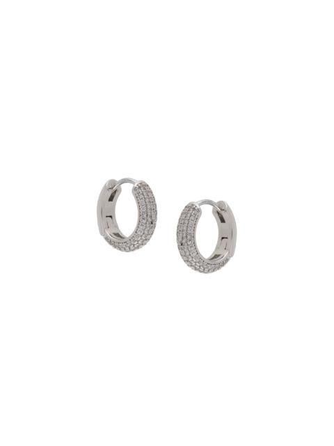 pave mini huggies earrings