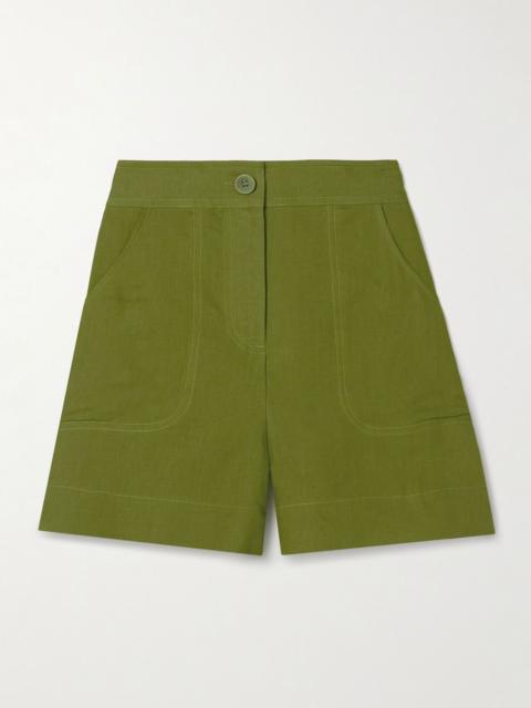 L'Intemporel Correct linen shorts Green