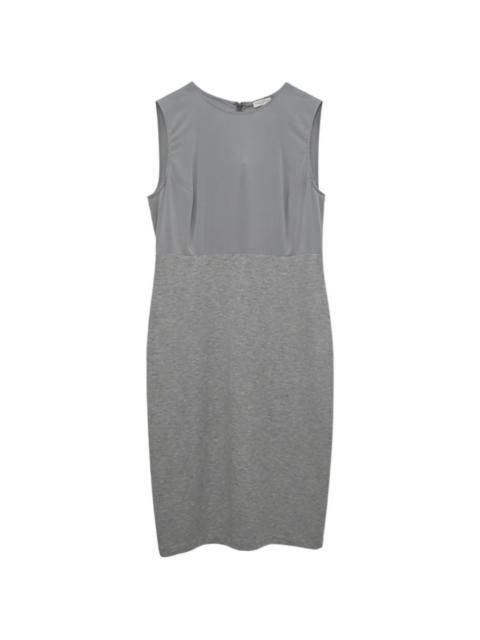 two-tone sleeveless midi dress