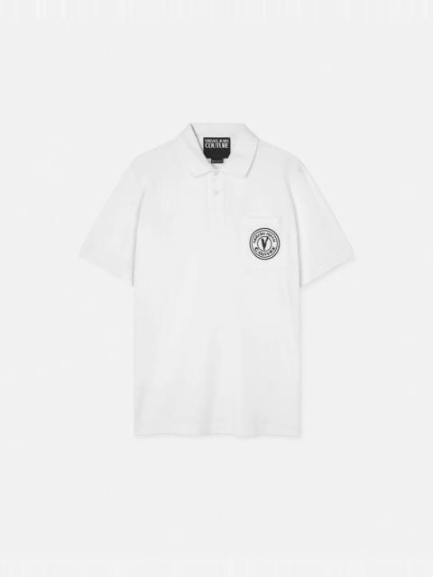 Embroidered V-Emblem Polo Shirt