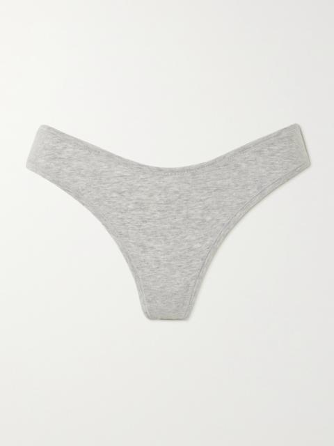 Cotton-blend Jersey Dipped Thong