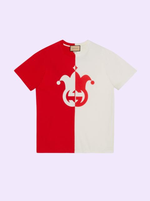 Cotton jersey T-shirt with jester print