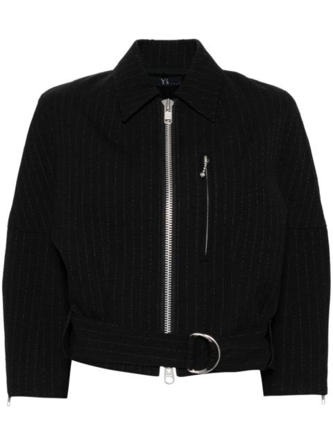 striped zip-up jacket