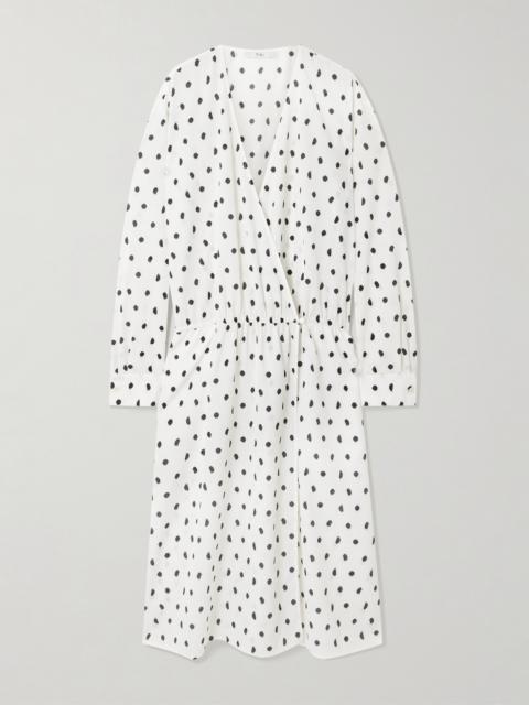 Polka-dot Crinkled-gauze Wrap Dress