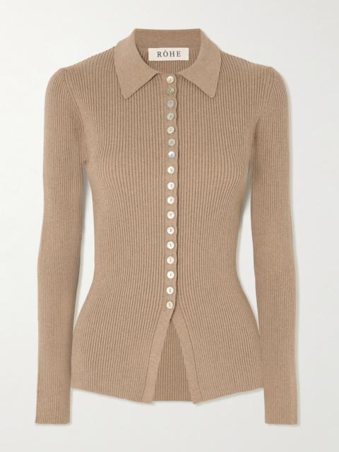 Ribbed Cotton-blend Cardigan