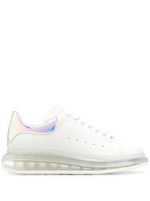 Alexander McQueen Oversized Iridescent Heel Clear Sole Sneakers White/Multi
