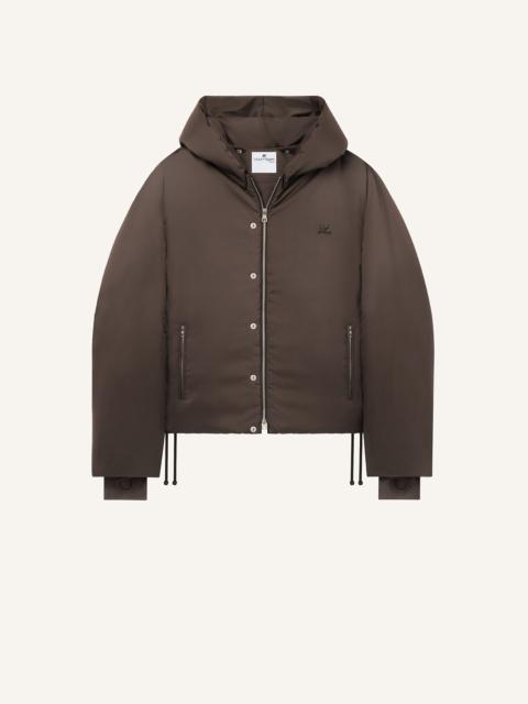 NYLON HOODED PUFFER JACKET