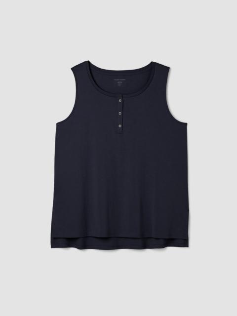Organic Cotton Interlock Henley Sleep Tank