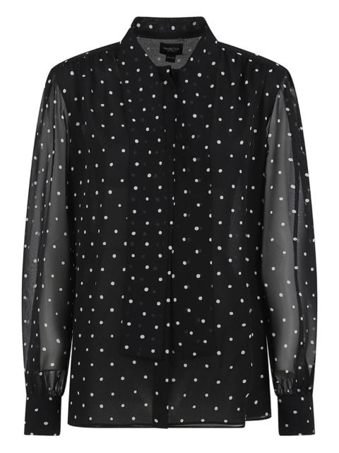 polka dot-pattern blouse