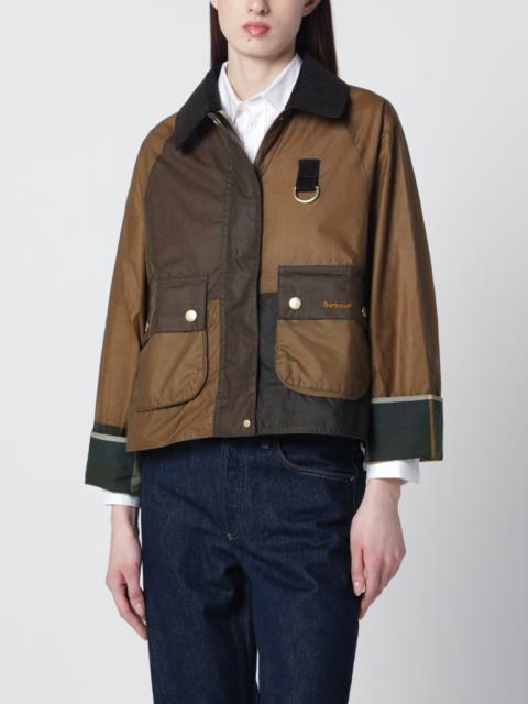 Alma jacket sand beige/olive green in waxed cotton