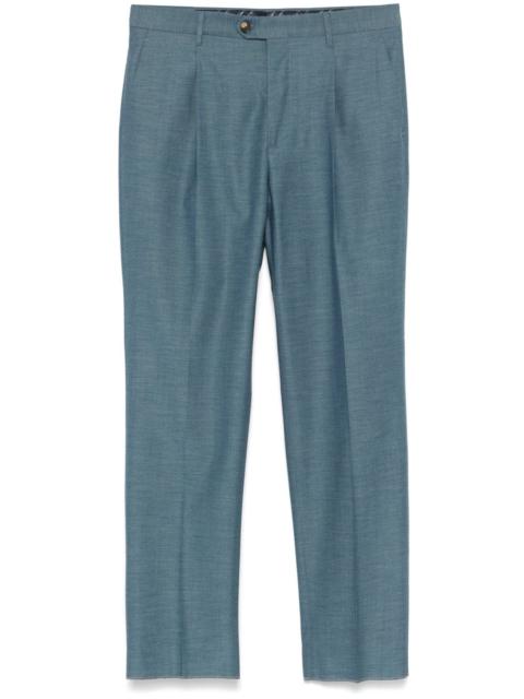 pleated tapered trousers